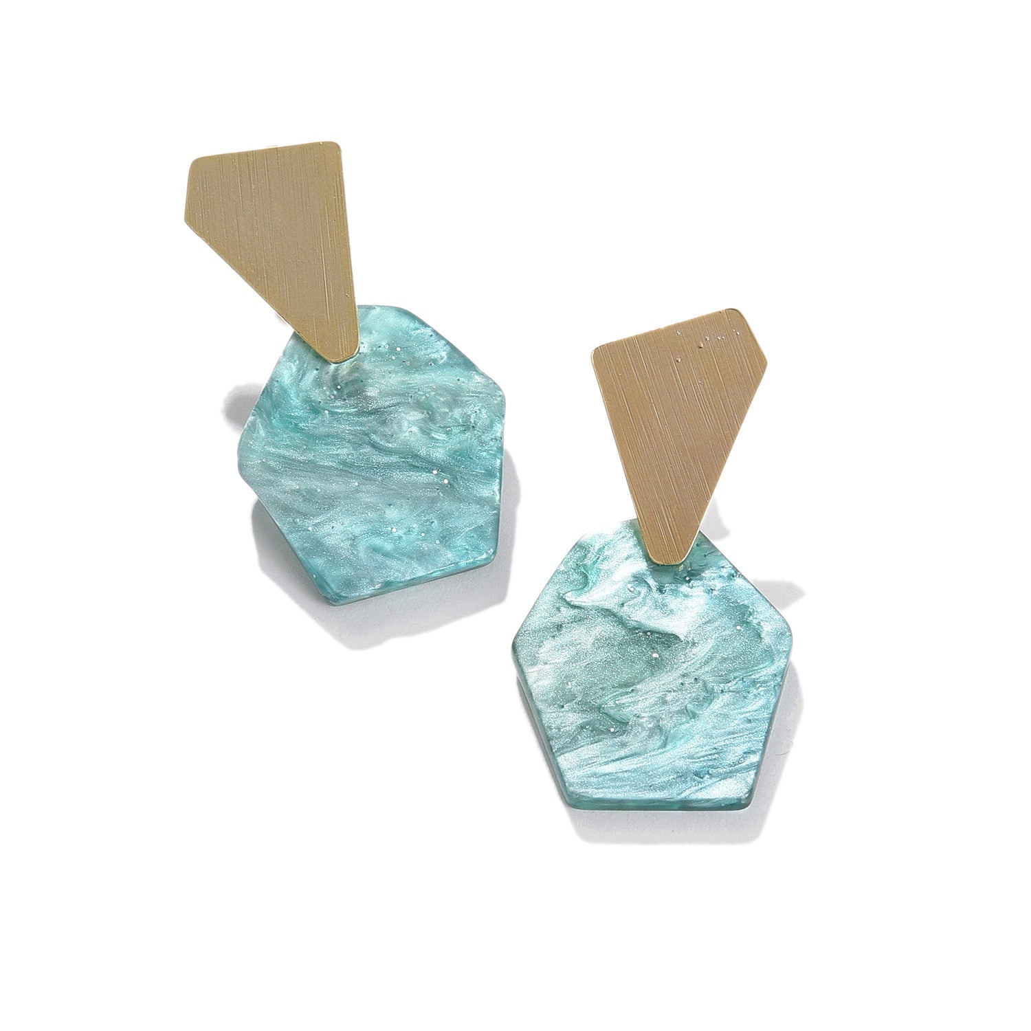 Green Color Gold Plated Designer Drop Earring