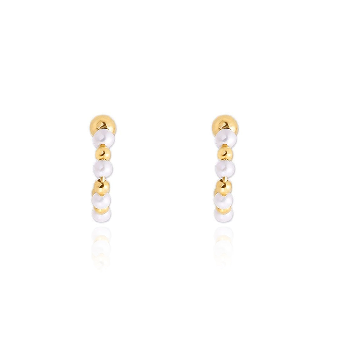 Pearl And Gold Hoop Earrings