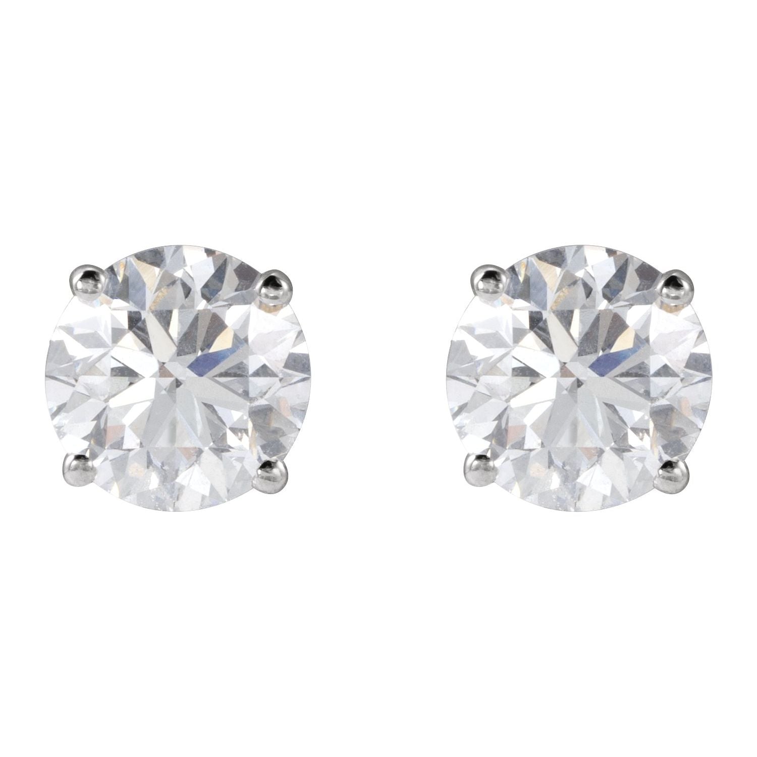 14K Gold 2ct Lab-grown Diamond Stud Earrings Clarity VS Color F-G