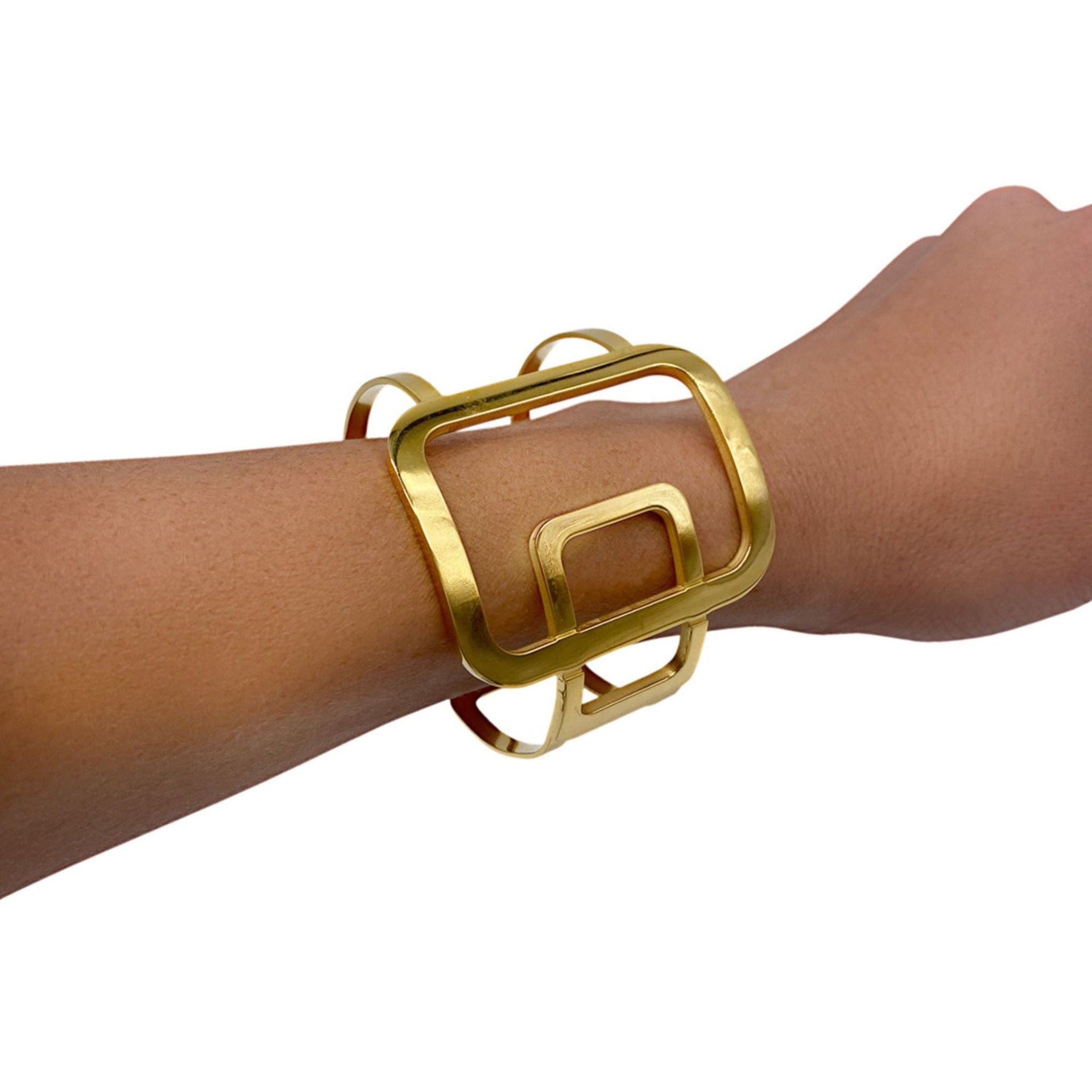 Water Resistant Sculptural Cuff gold
