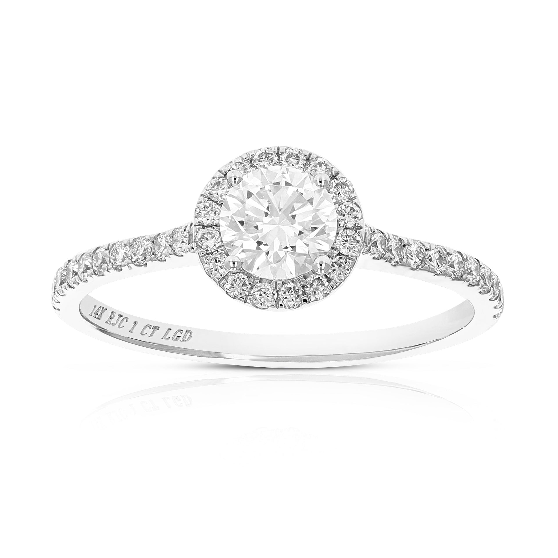 1 cttw Wedding Engagement Ring for Women, Round Lab Grown Diamond Ring in 14K White Gold, Prong Setting
