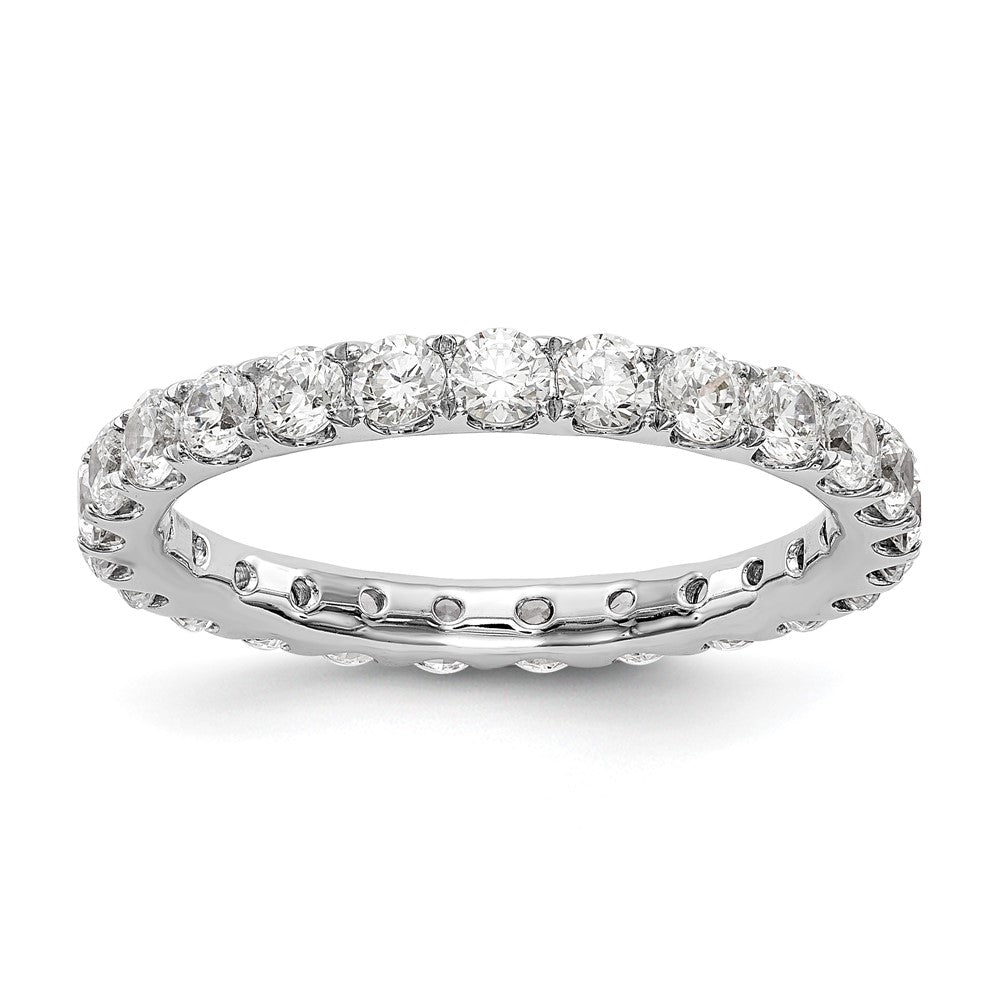 14k White Gold Lab Grown Diamond Eternity Wedding Band Ring 1.5ct Clarity- VS Color- G-H