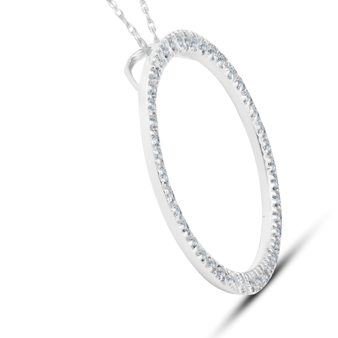 5/8 ct Circle Of Life Round Diamond Pendant 10K White Gold
