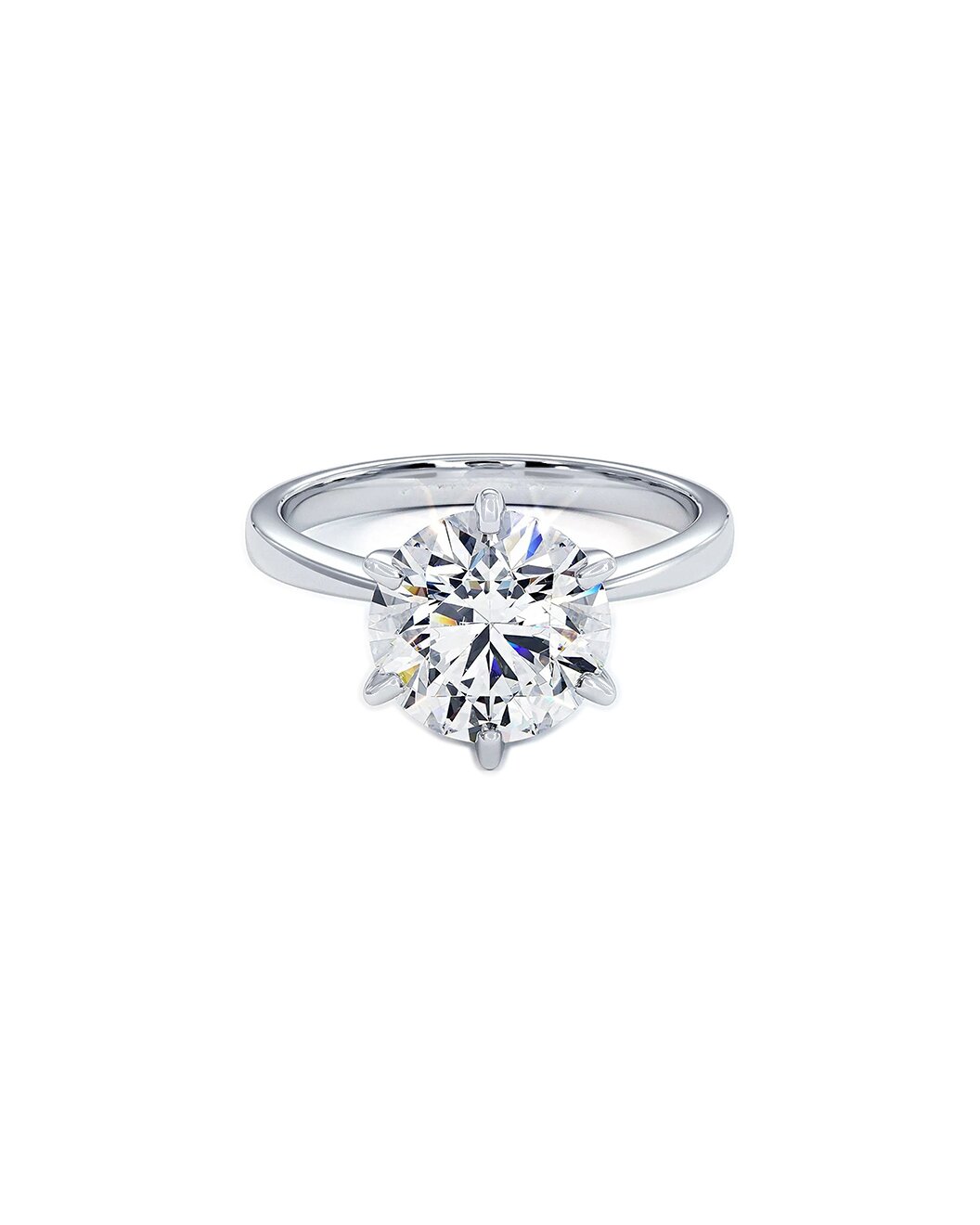 3.14ct Gia Certified F-vs1 Round Brilliant Petite Ring