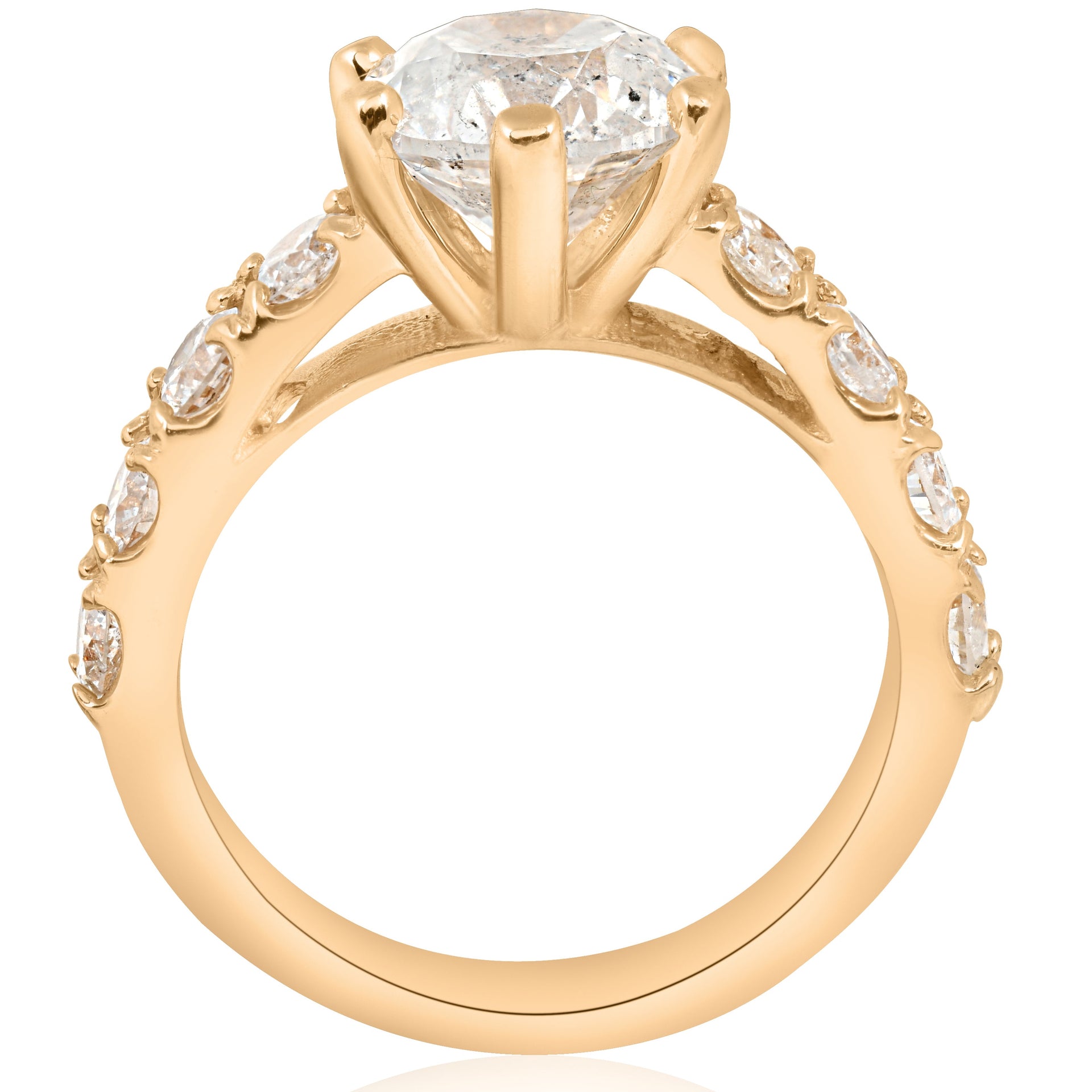 4 1/2ct Diamond Engagement Ring 14k Yellow Gold