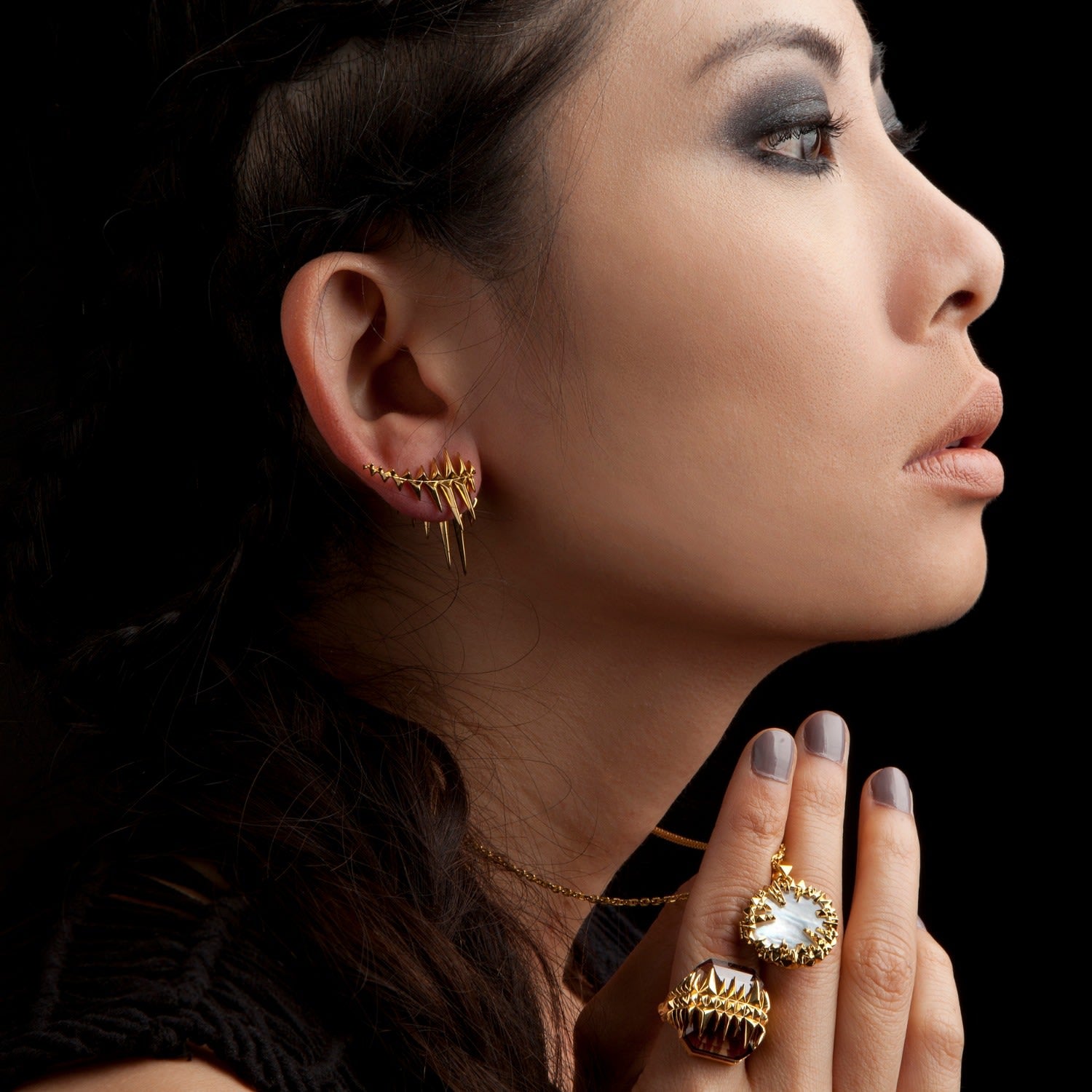 Black Sea Glacier Earrings Gold