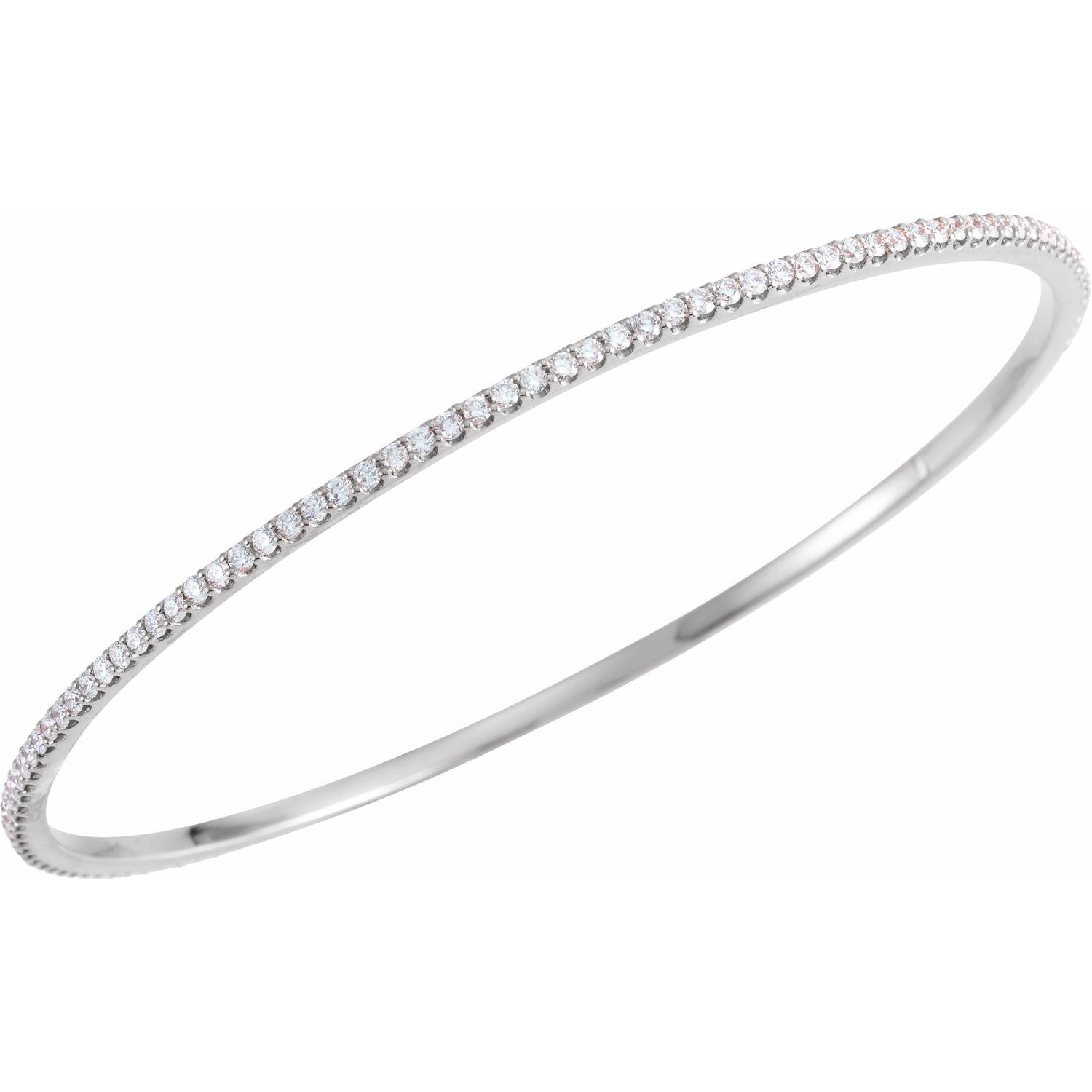 14k Gold 2 Ctw Lab-grown Diamond Stackable Bangle Bracelet 8'