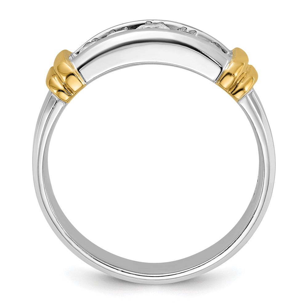 14k Two-tone Lab Grown Diamond 5-stone Band Ring 1/2ct Clarity- VS Color- G-H