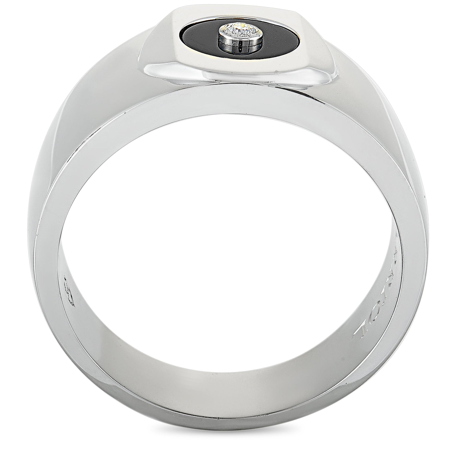 Sterling Silver Diamond and Onyx Ring