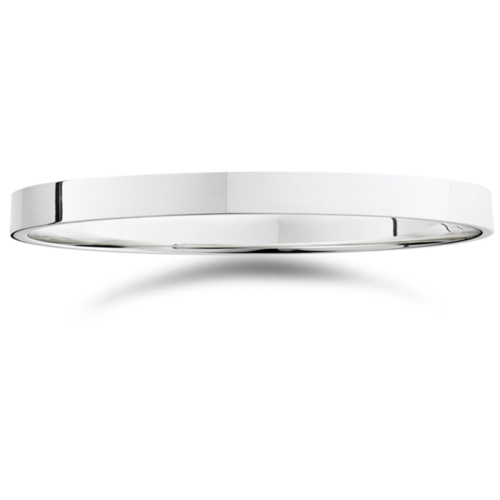 2mm Flat High Polished Wedding Band 10K White Gold Size Selectable