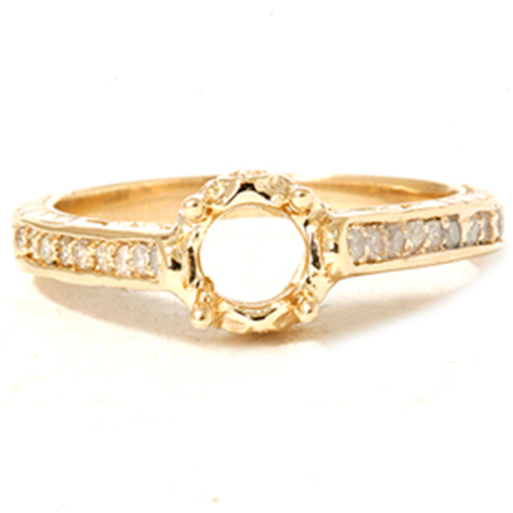 Vintage 1/5ct Semi Mount Engagement Ring Setting Gold