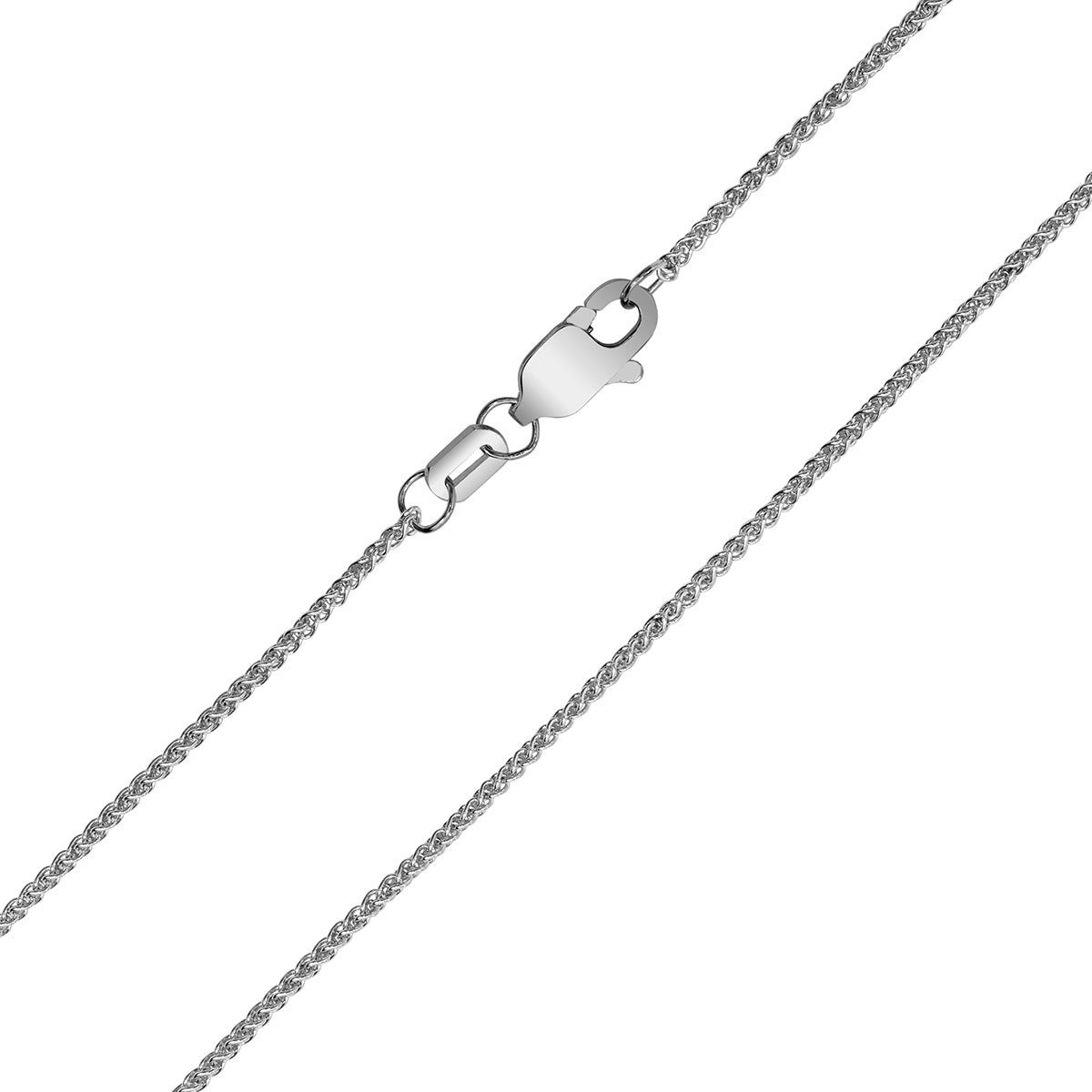 10K White Gold 1Mm Wheat Chain With Lobster Clasp - 18 Inch