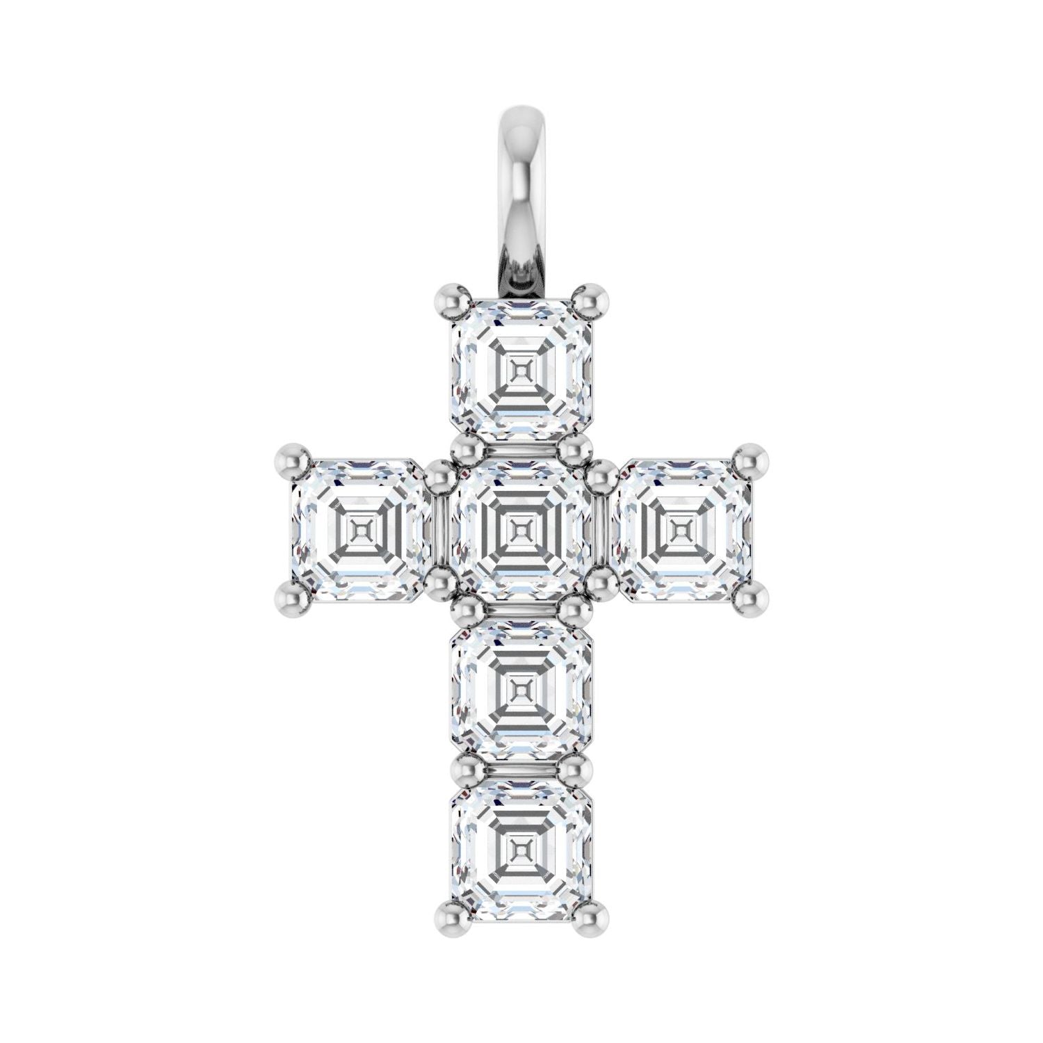 14k Gold Asscher Cut 2ct Lab-grown Diamond Pendant