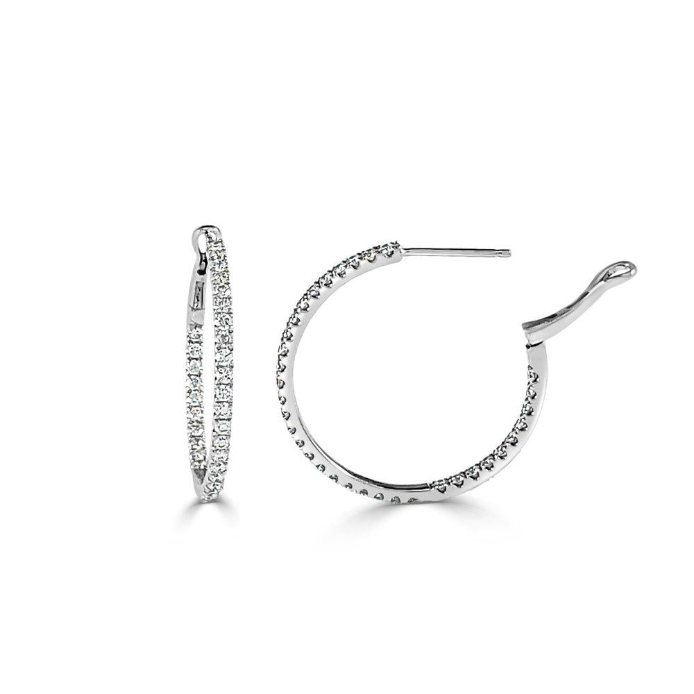 14k Gold & Diamond Hoop Earrings