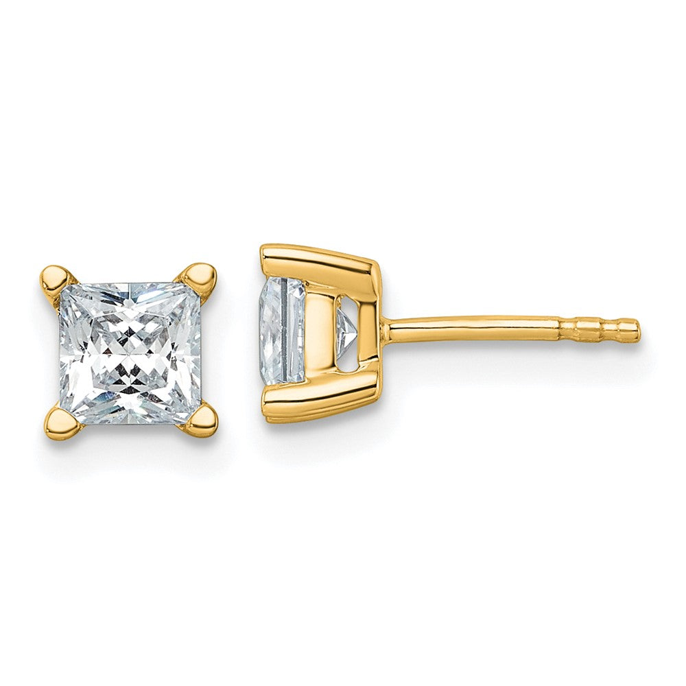 14k Gold 1 1/2 CTW Princess Lab Grown Diamond Stud Earrings