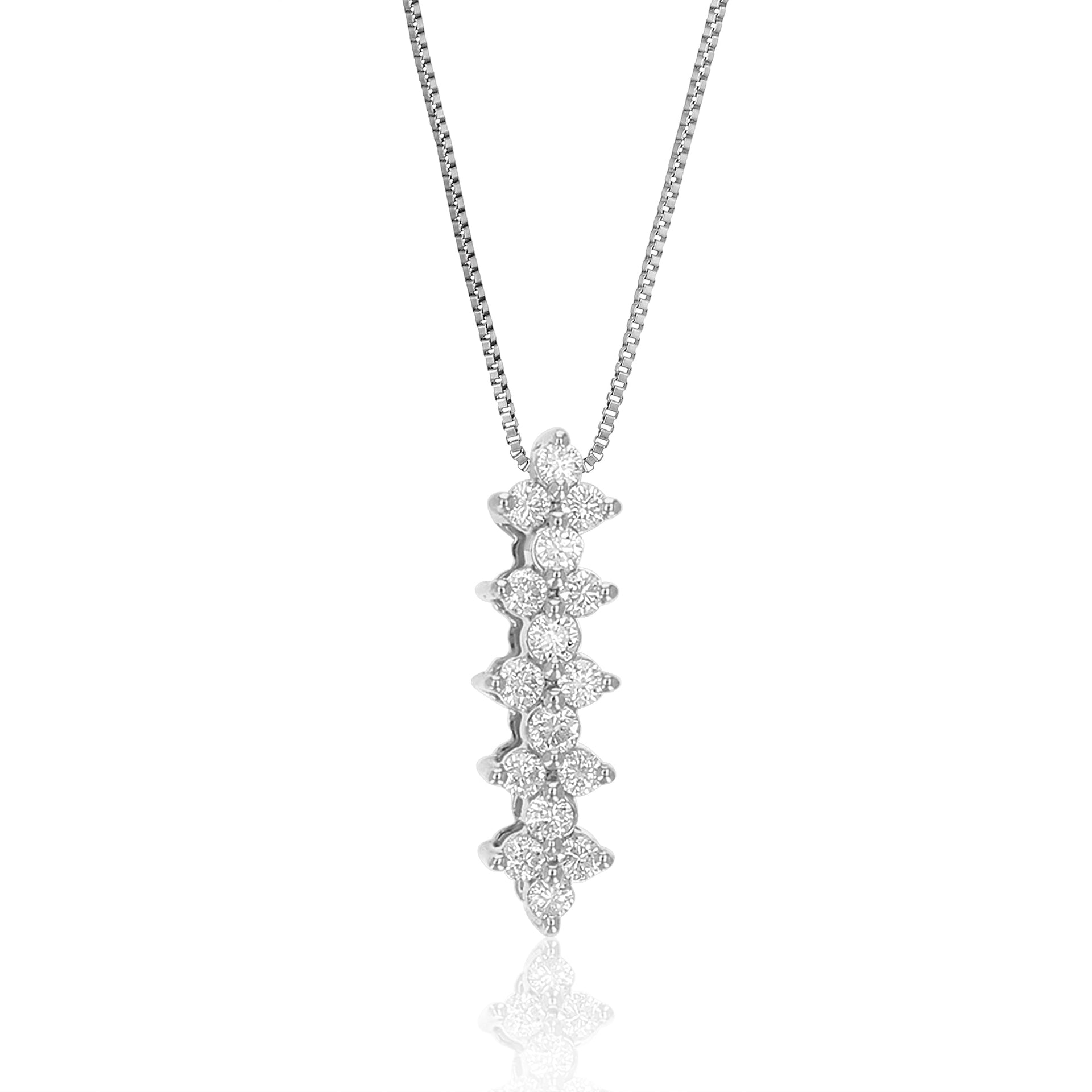 1/4 cttw Lab Grown Diamond Drop Pendant Necklace .925 Sterling Silver 2/3 Inch with 18 Inch Chain