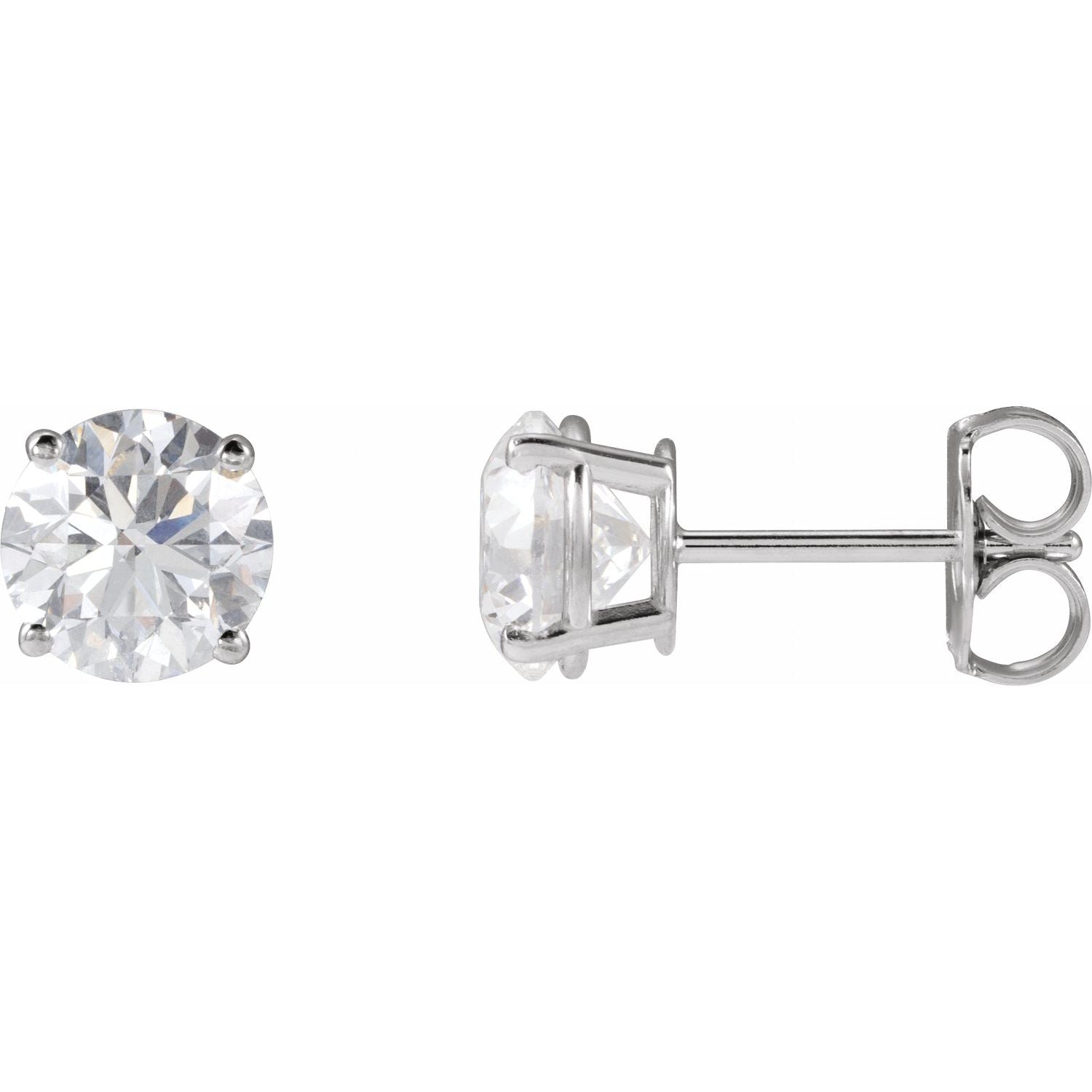 14K Gold 2ct Lab-grown Diamond Stud Earrings Clarity VS Color F-G