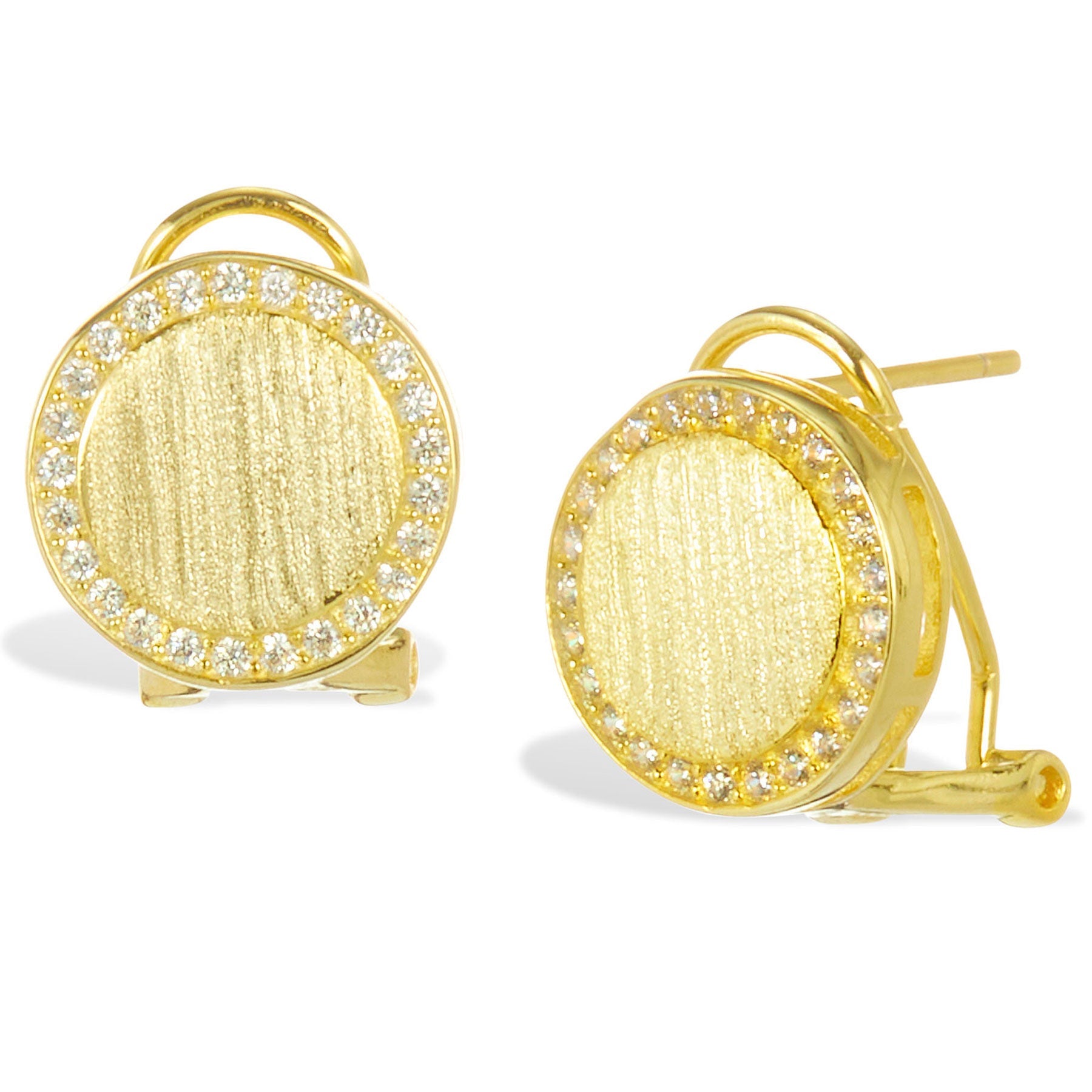 Satin Finish Cz Halo Ear