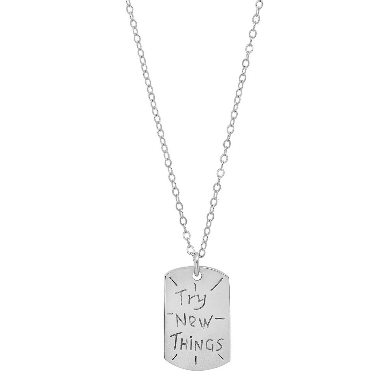 Women's Vermeil 'resolutions We Can All Keep' Dogtags Max Necklace In Make Believe Not War