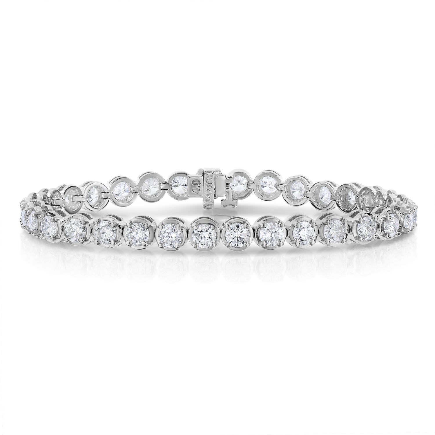 7 cttw I1-I2 Certified Diamond Bracelet 18K White Gold I-J Tennis Round 7 Inch