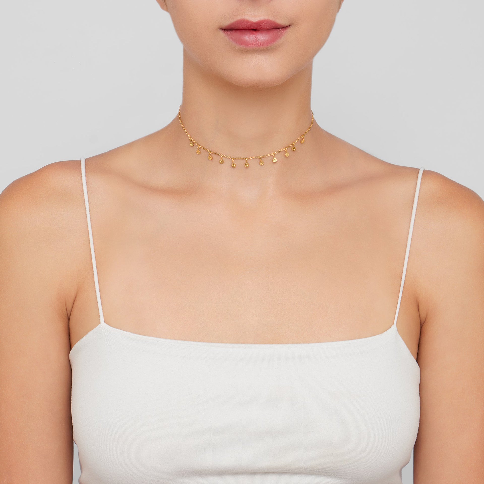 Adornia Confetti Choker Necklace gold