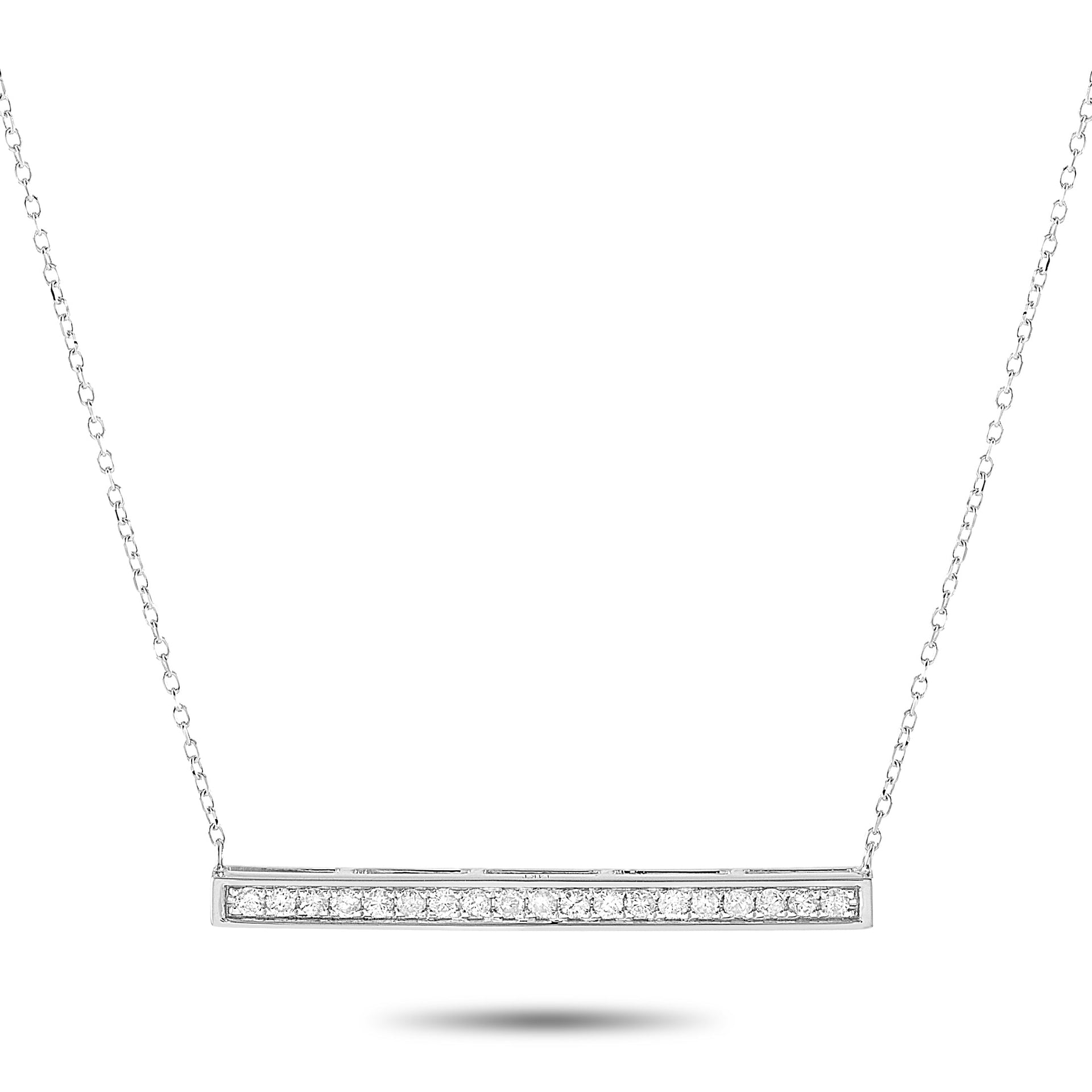 14K White Gold 0.25 ct Diamond Pendant Necklace