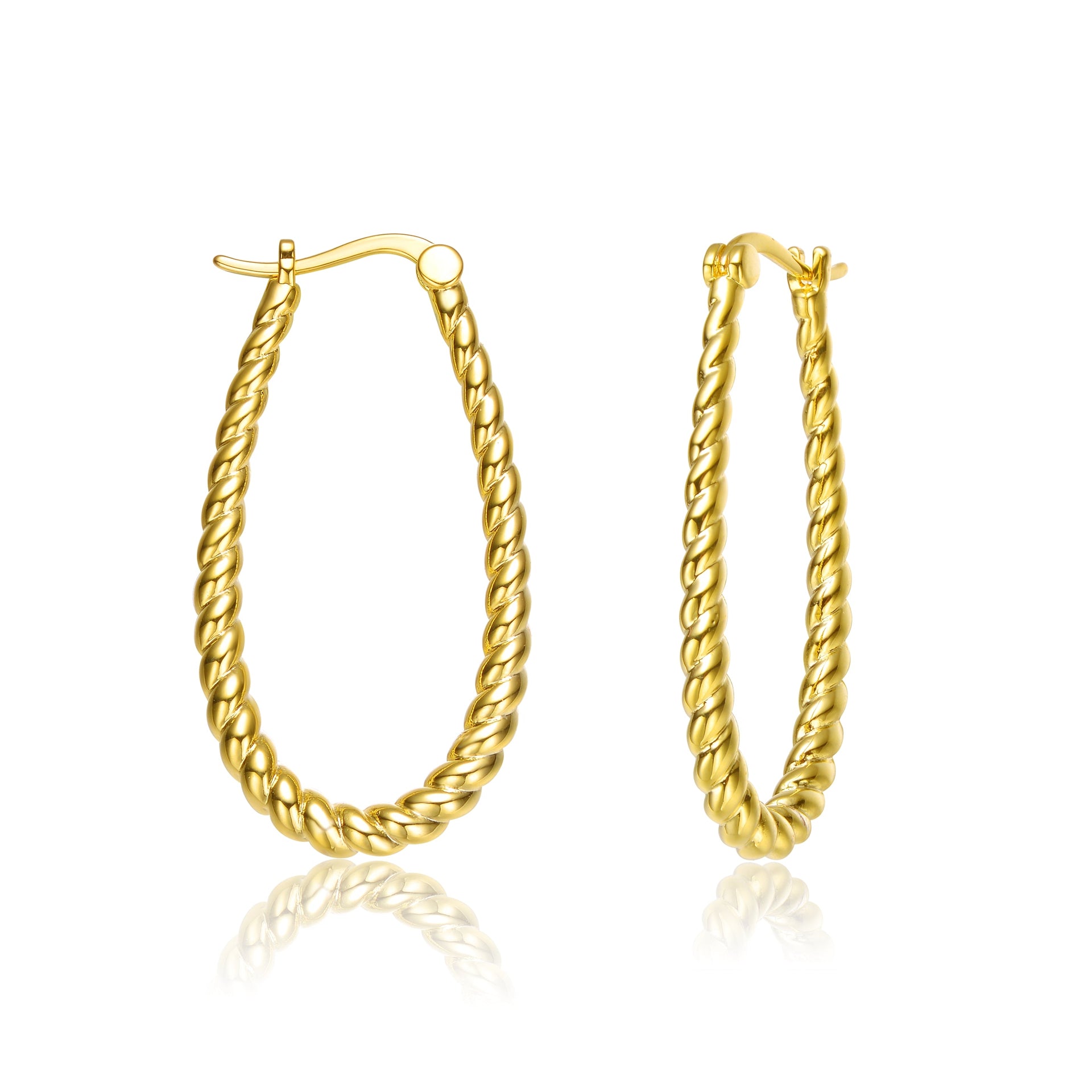 Ra 14k Gold Plated 'u' Large Hoop Earrings