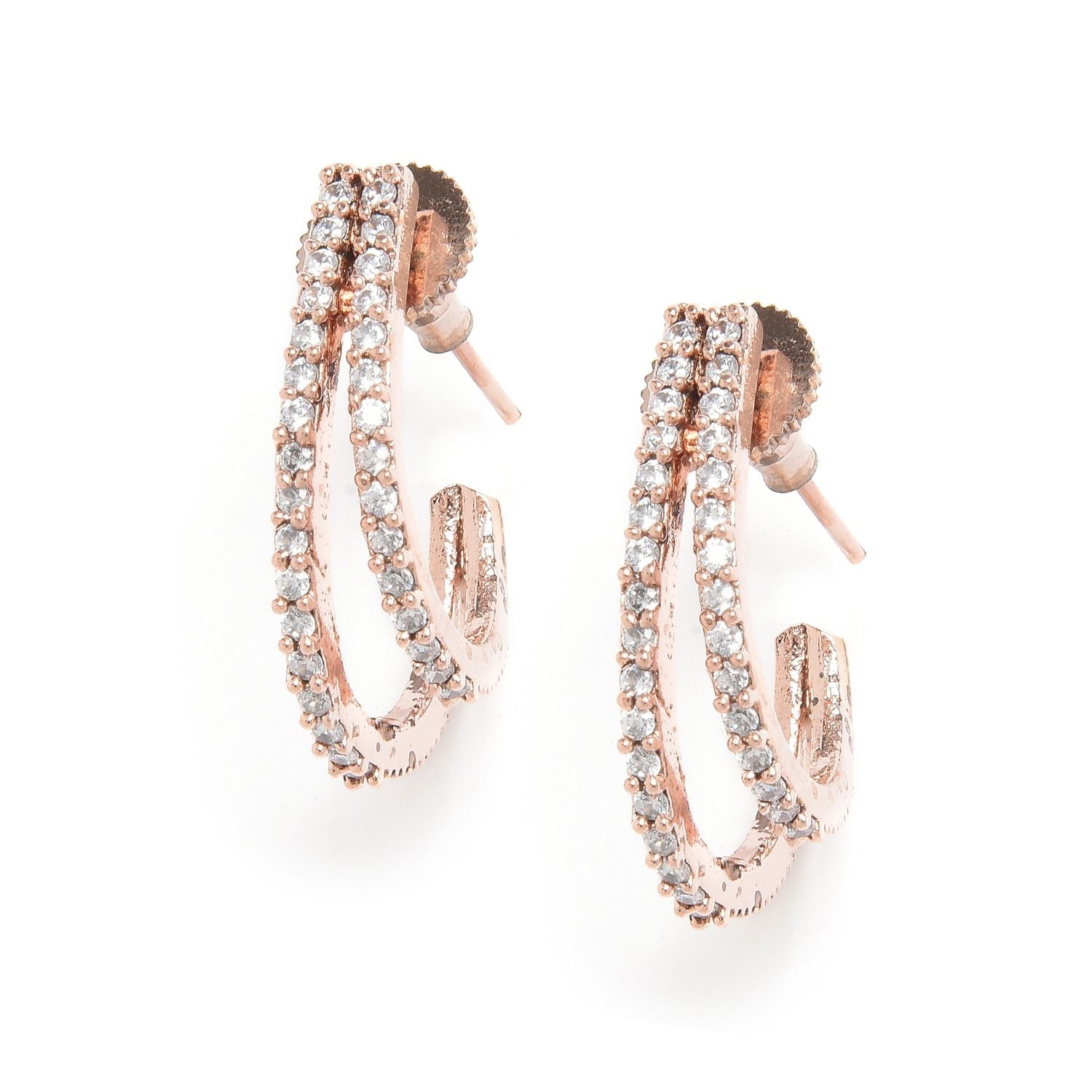 Gold Plated Designer Geometric Hoops