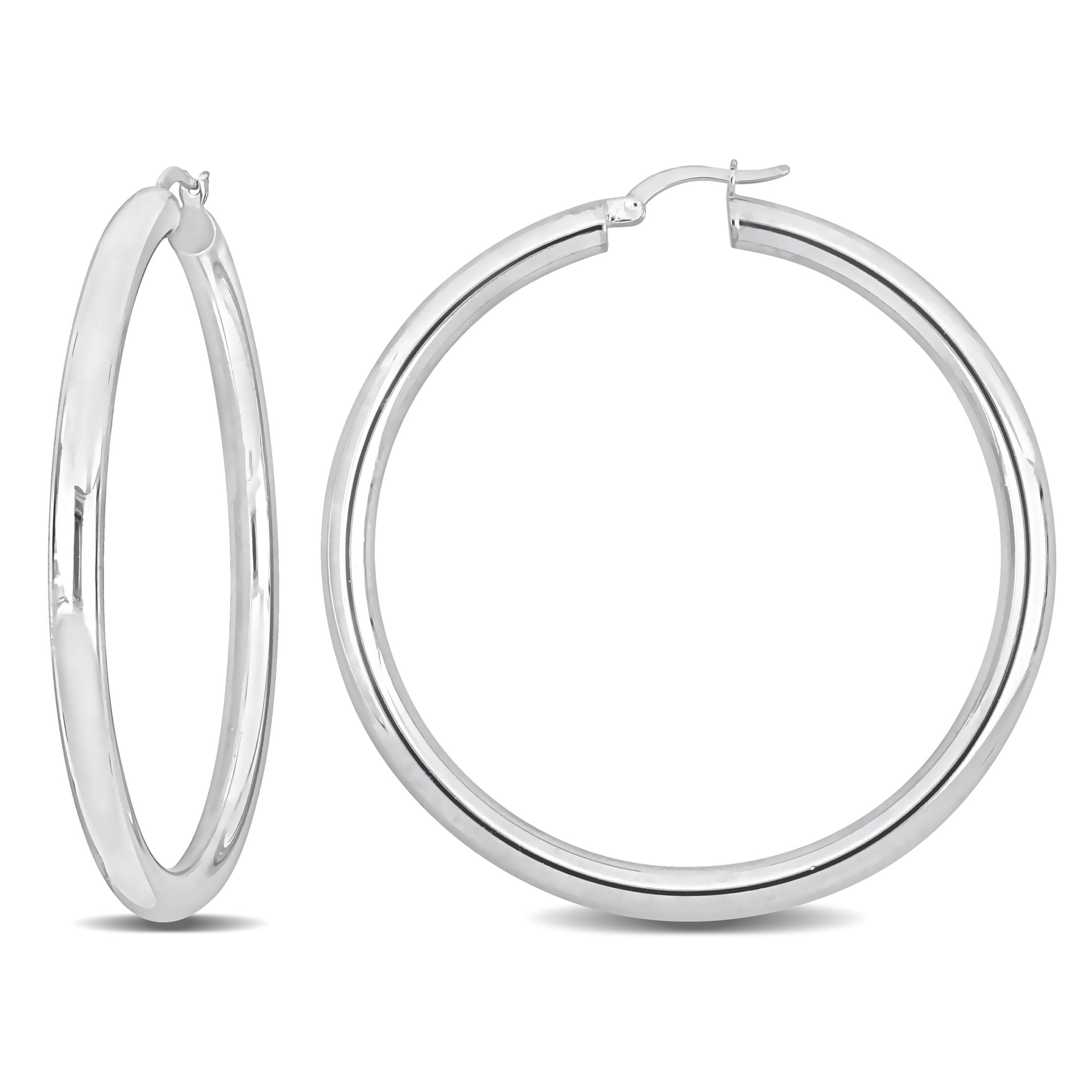 Mimi & Max 58x4mm Hoop Earrings in Sterling Silver