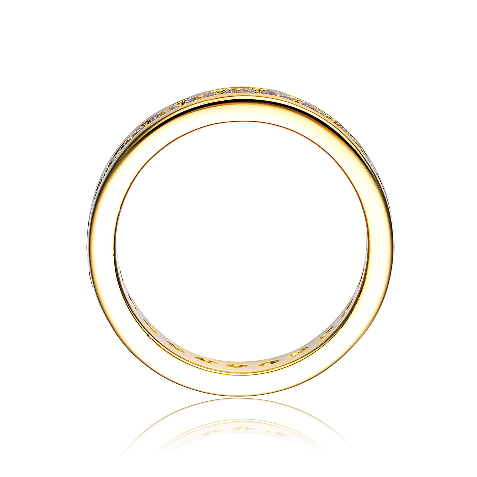 Sterling Silver Gold Plated Cubic Zirconia Band Ring