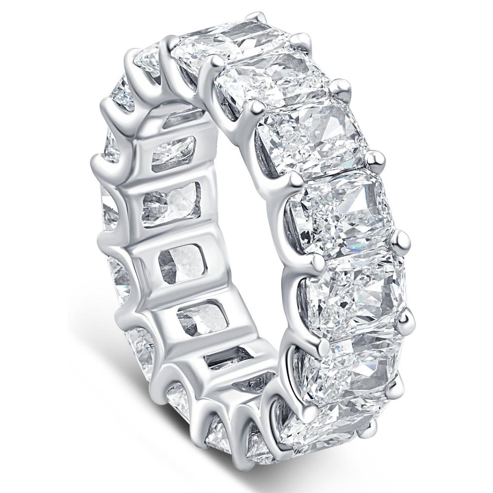 11 1/2 ct TW Radiant Cut Diamond Eternity Ring 14k Gold or Platinum Lab Grown