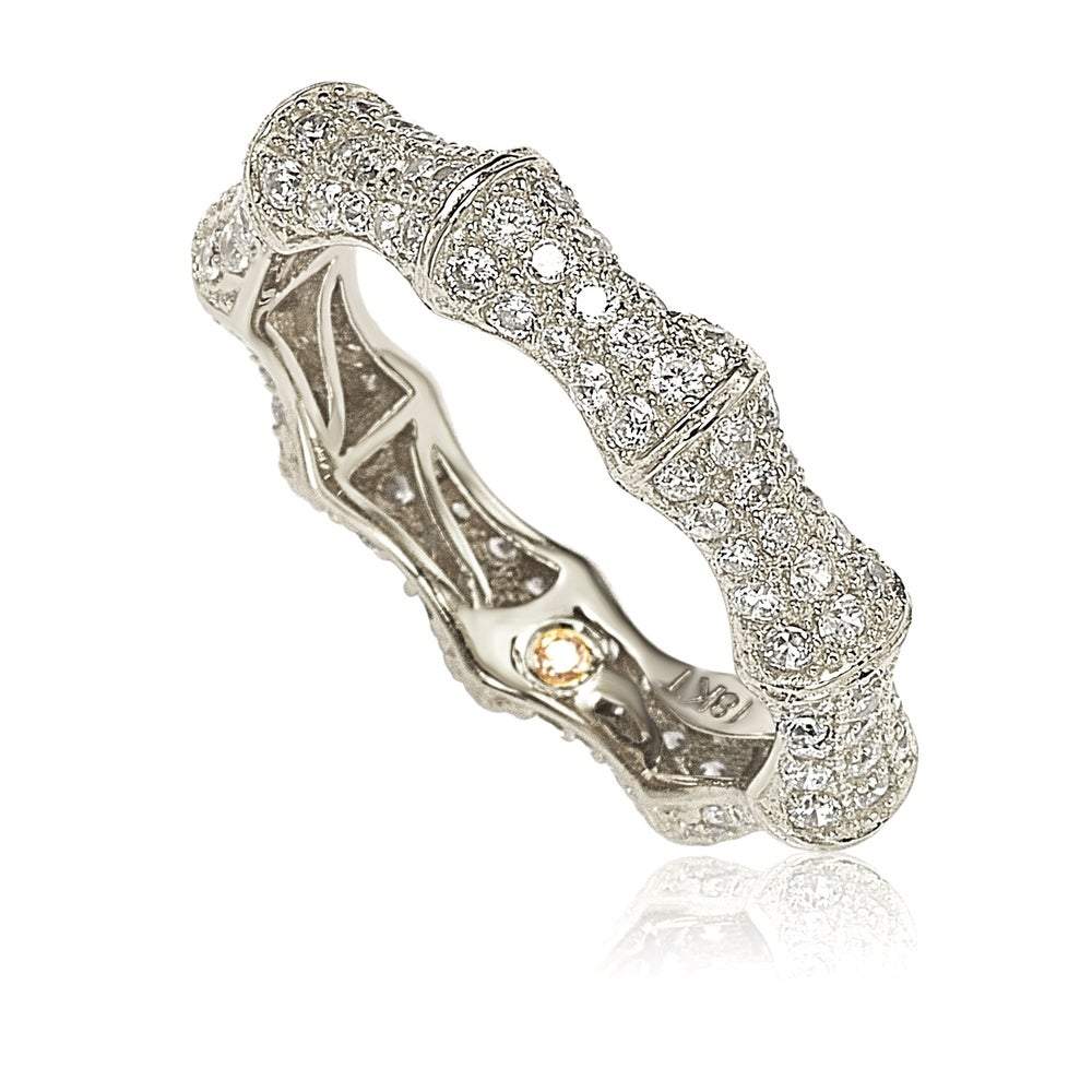 Suzy Levian Sterling Silver Cubic Zirconia Eternity Band - White