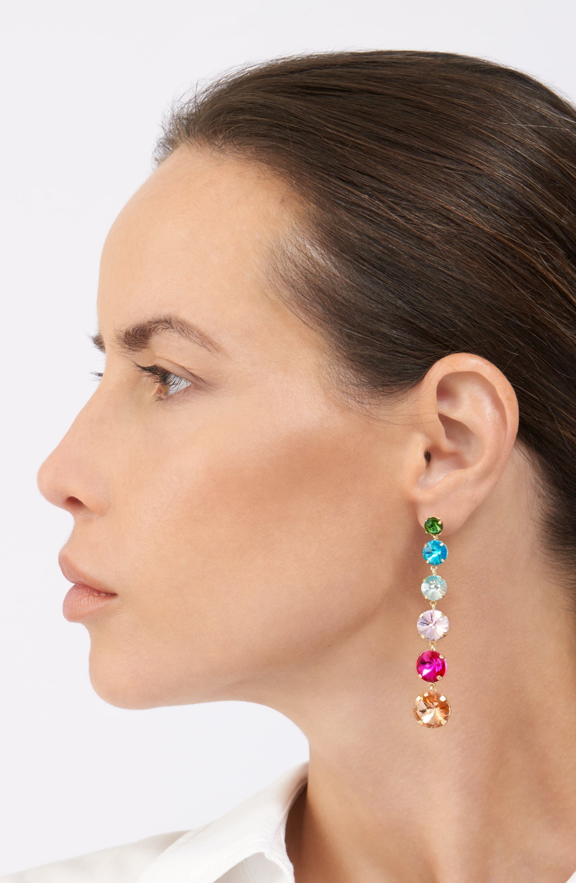 Multicolor Drop Earrings gold