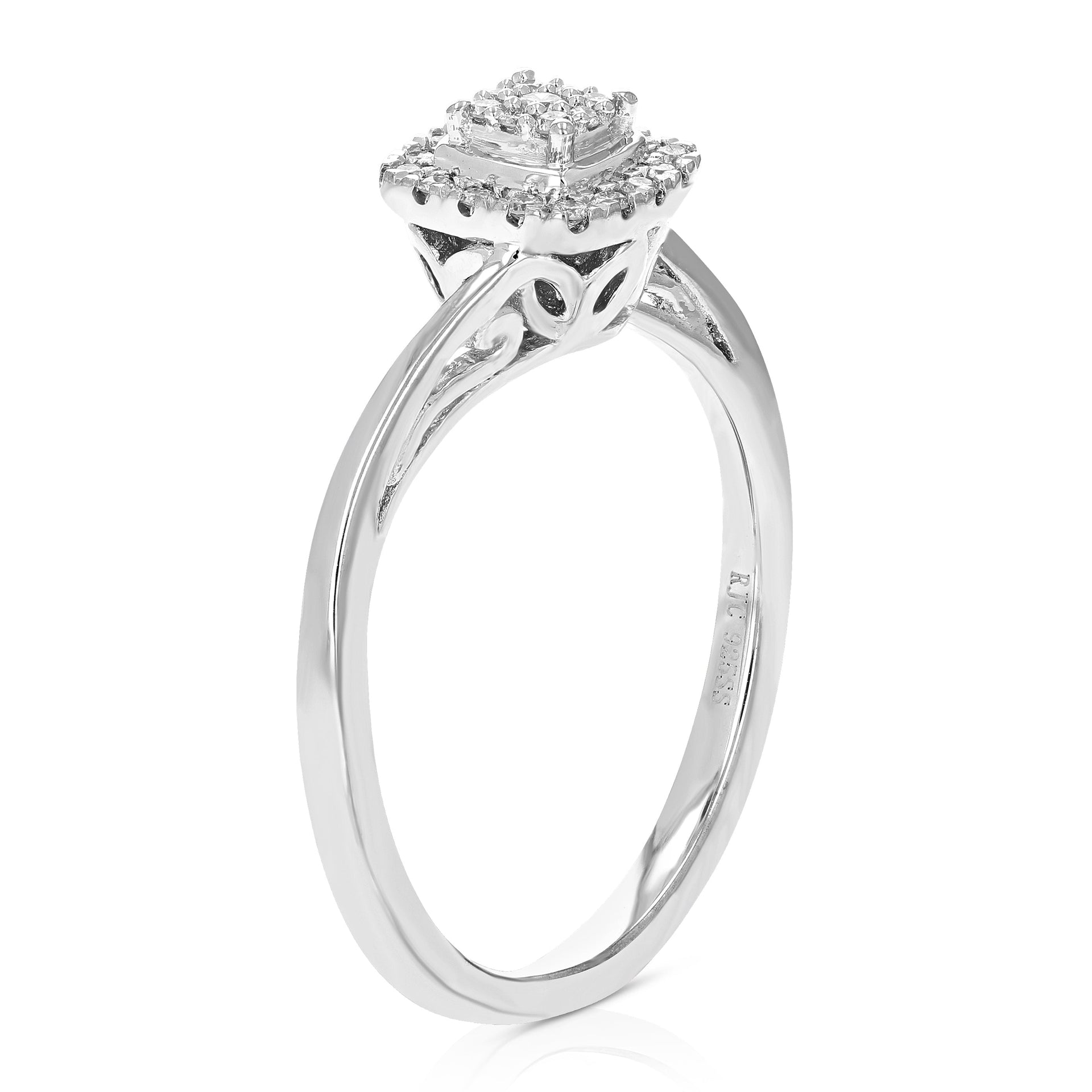 1/8 cttw Round Cut Lab Grown Diamond Wedding Engagement Ring .925 Sterling Silver Prong Set