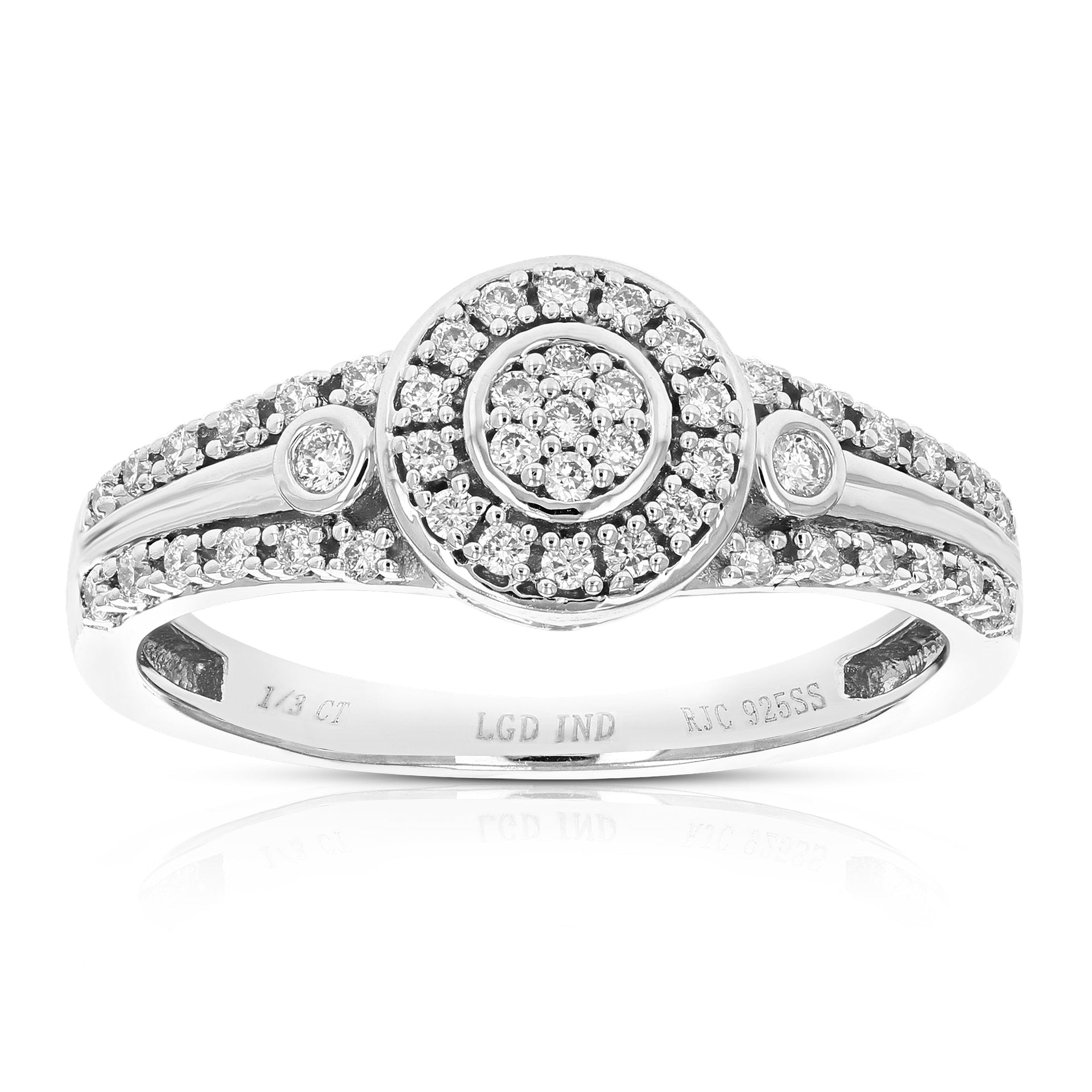 1/5 cttw Round Lab Grown Diamond Wedding Engagement Ring For Women .925 Sterling Silver