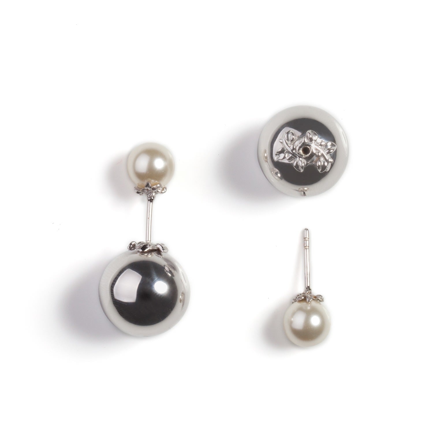 Orb & Ivory Pearl Stud Earrings