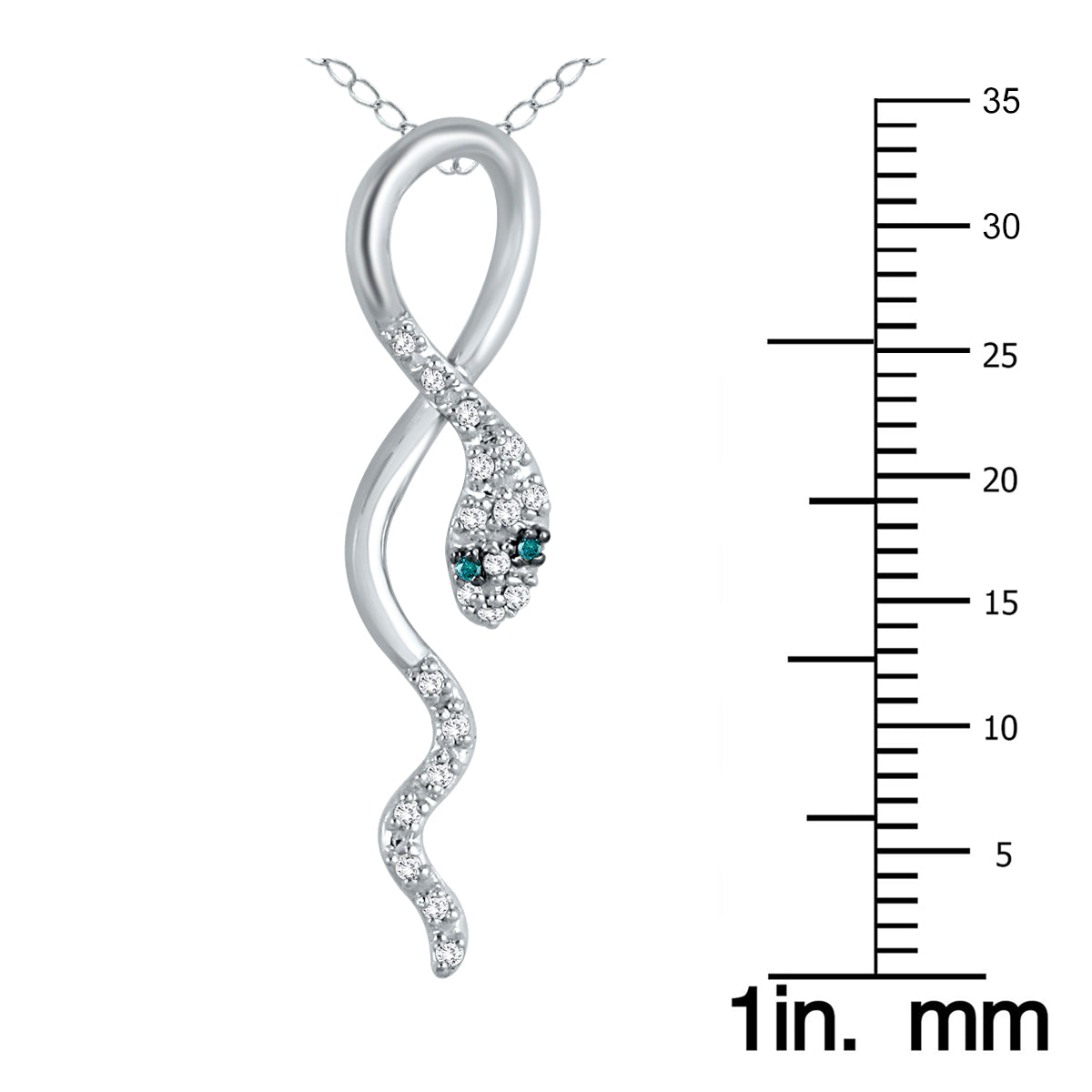 1/10 Carat Tw And White Diamond Snake Pendant In 10K