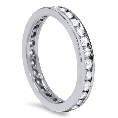 1ct Diamond Wedding Eternity Stackable 14K Ring New White Gold