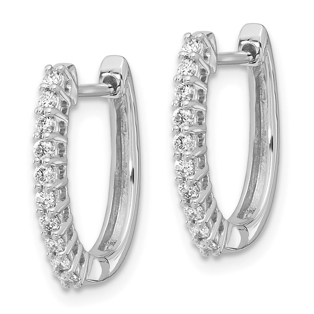 14k Gold 1/3 CT Lab Grown Diamond Hinged Hoop Earrings