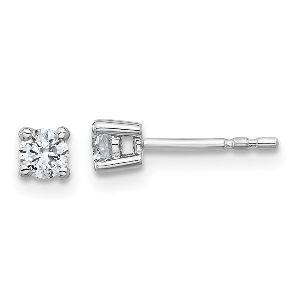 14k White Gold 1/3 CT Round Lab Grown Diamond Stud Earrings VS Clarity D-E Color