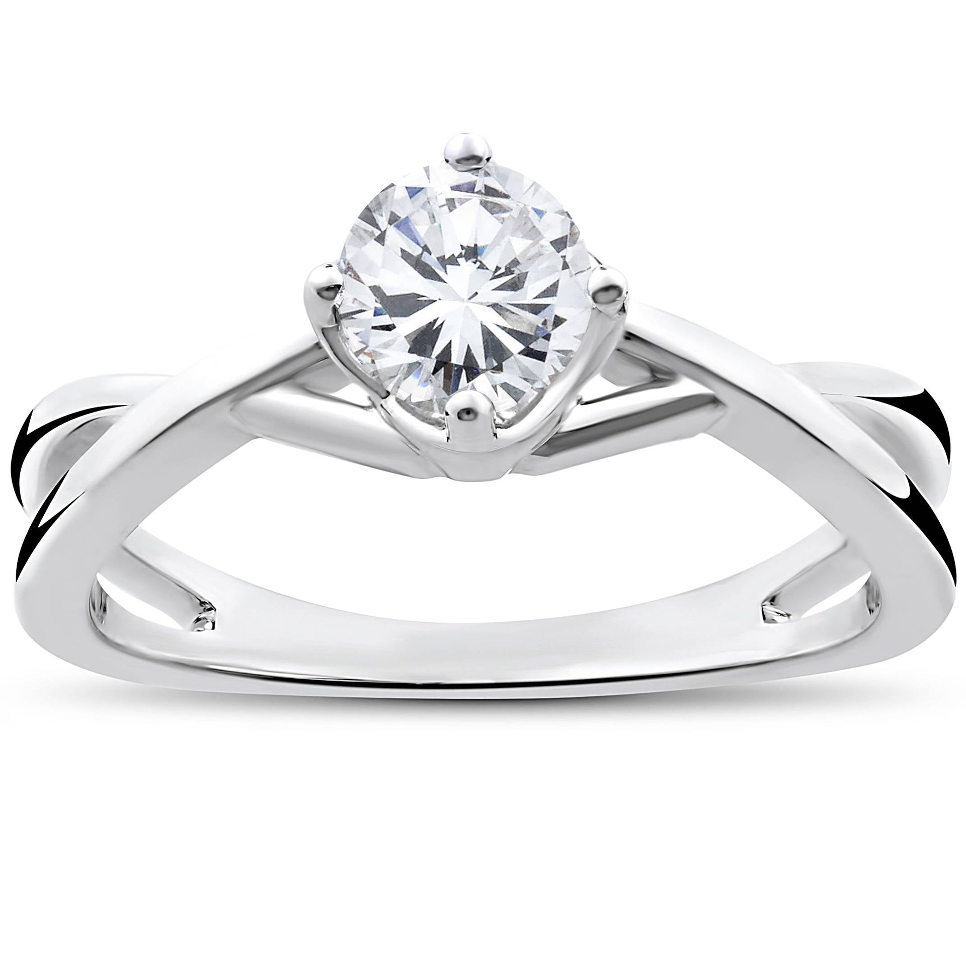 1/2 Ct Round Solitaire Diamond Vintage Engagement Ring 14K White Gold