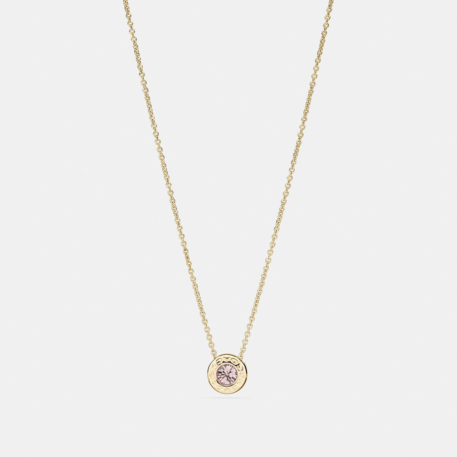 Coach Open Circle Stone Strand Necklace