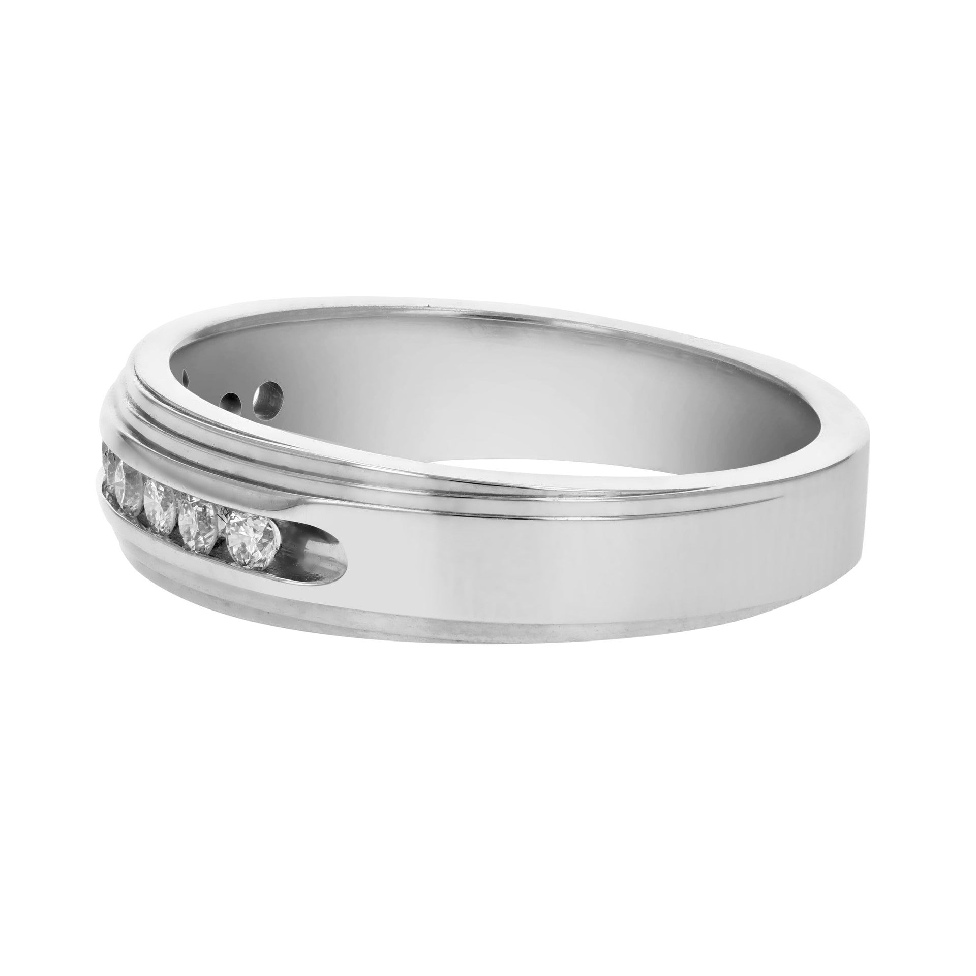 1/4 cttw SI1-SI2 10 Stone Certified Machine Diamond Wedding Band 14K Gold