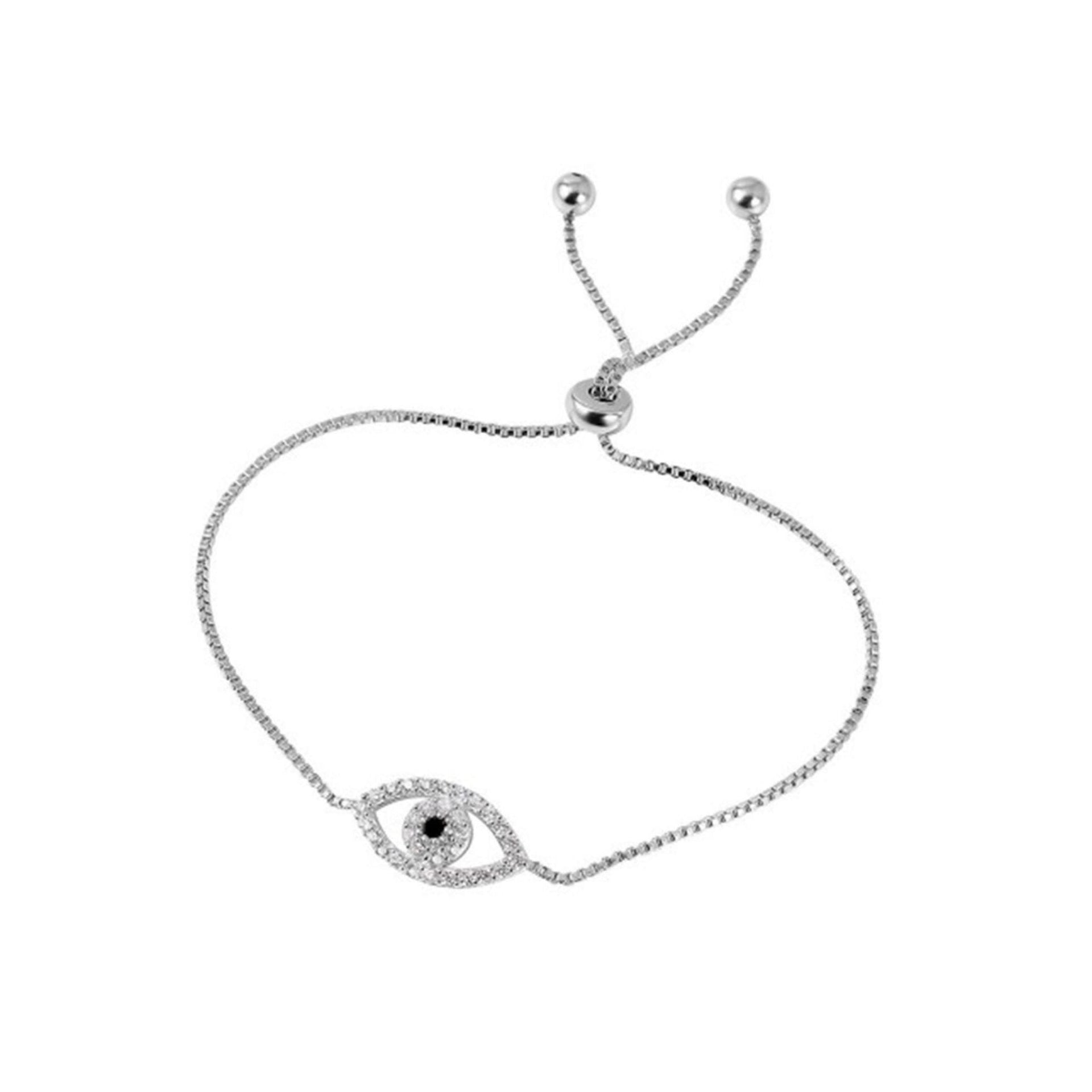 Adornia Evil Eye Slider Bracelet silver