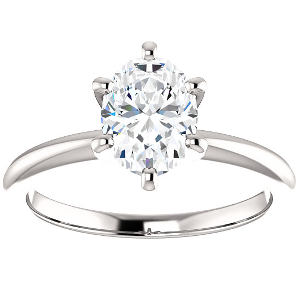 Platinum 1 Ct Oval Diamond Solitaire Engagement Ring