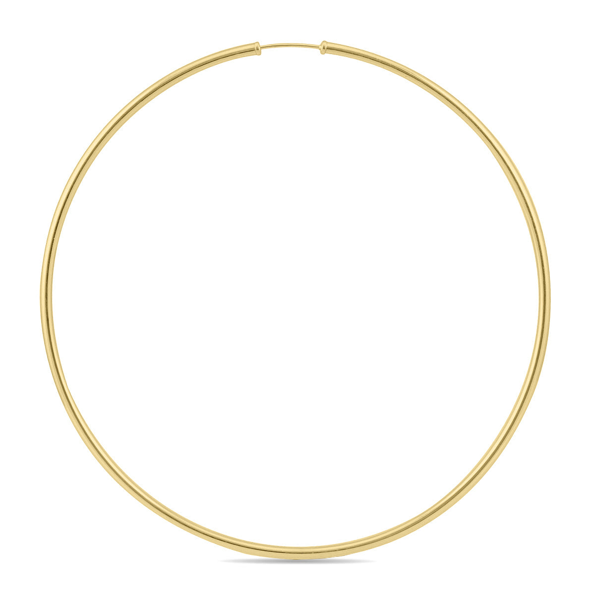 70mm Endless Hoop Earrings 14K Yellow Gold