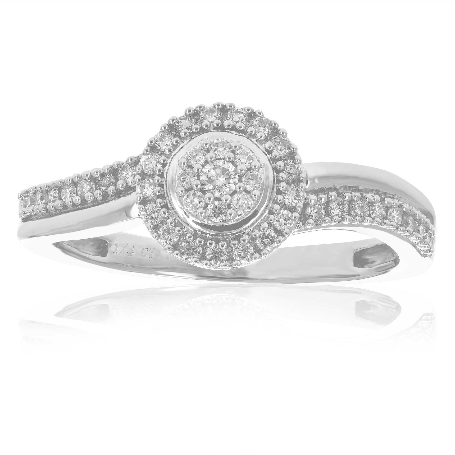 1/4 cttw Round Lab Grown Diamond Wedding Engagement For Women Ring .925 Sterling Silver Prong Set
