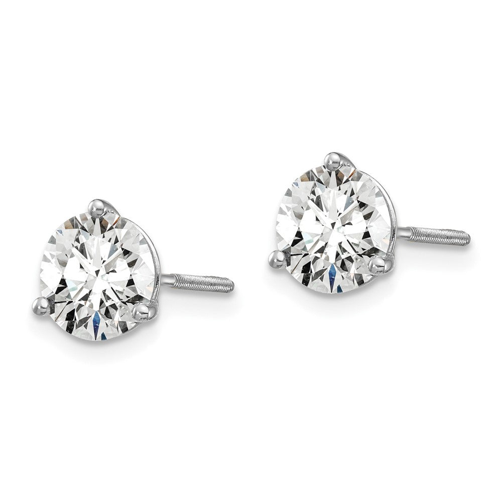 14k White Gold 2 CTW Lab Grown Diamond Stud Earrings Screwback