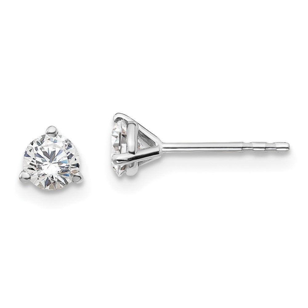 14k White Gold 1/2 CT Round Lab Grown Diamond Stud Earrings VS Clarity D-E Color