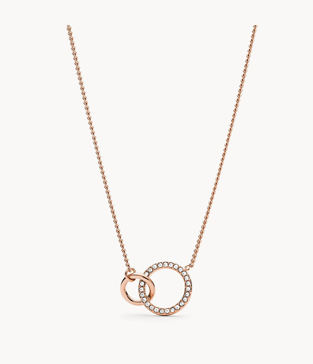 Fossil Women's Rose Gold Stainless Steel Pendant Necklace